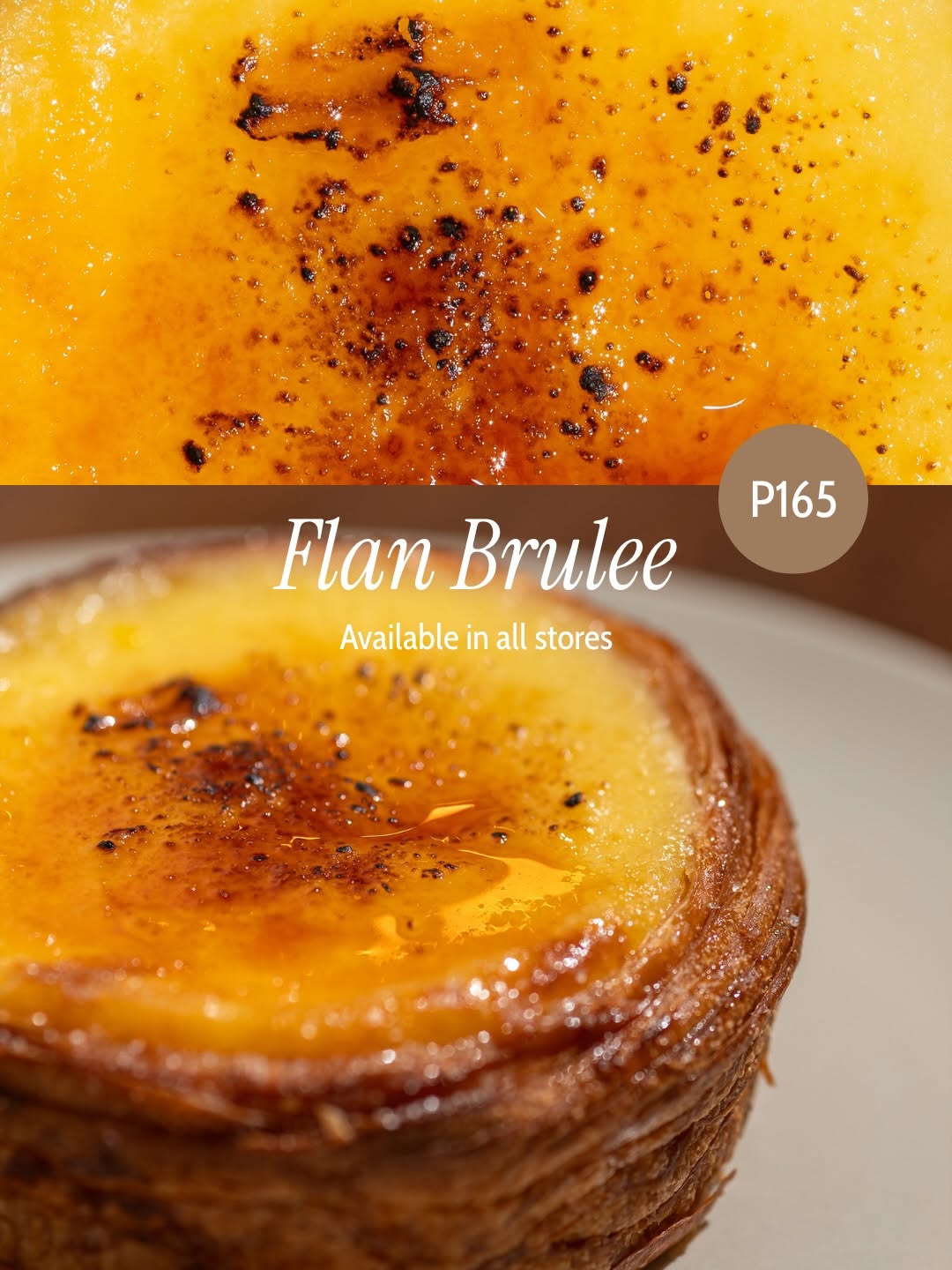 Flan Brulee pastry closeup